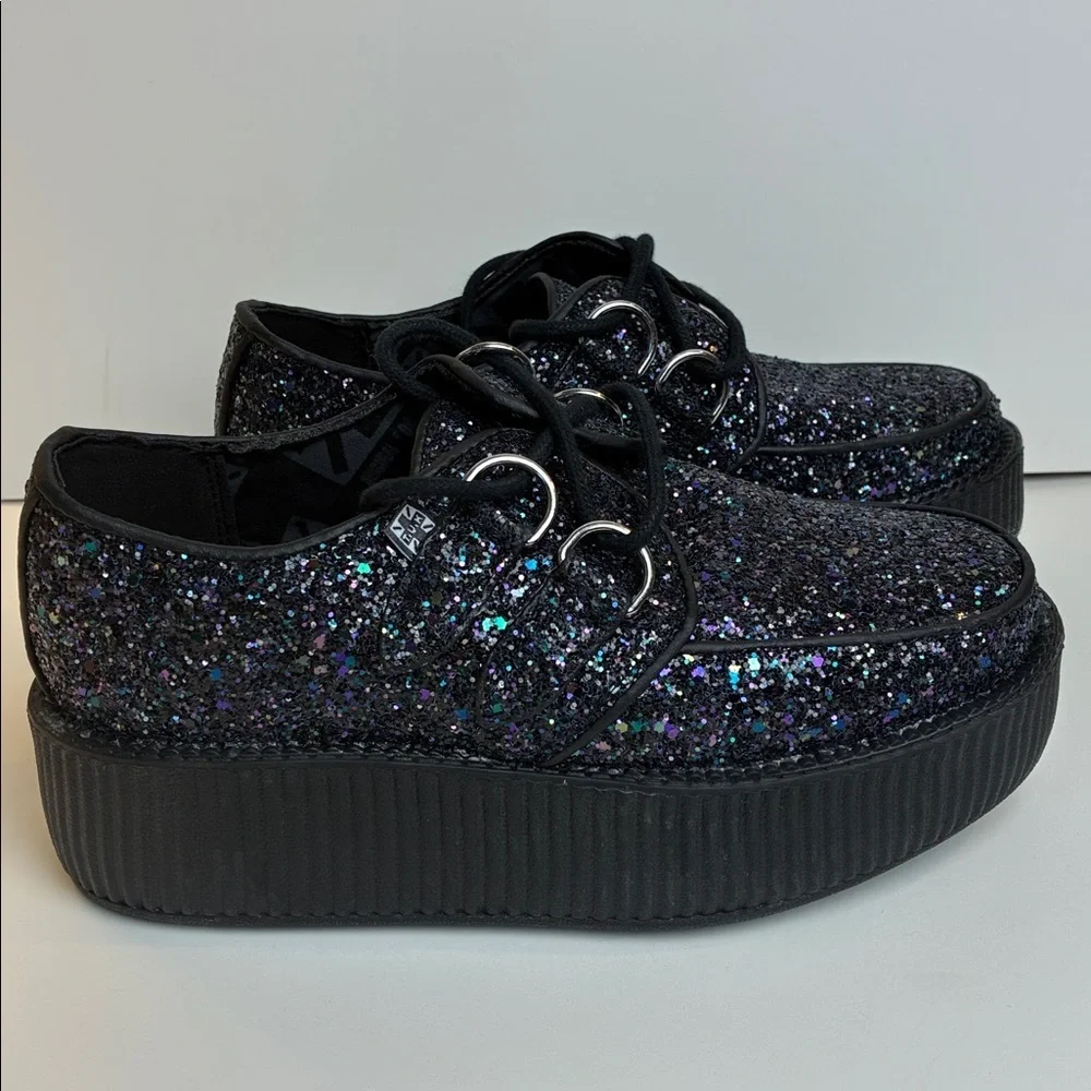 T.U.K BLACK JEWELS GLITTER VIVA MONDO CREEPERS US WMN 5 EU 36 NEW Dark Princess